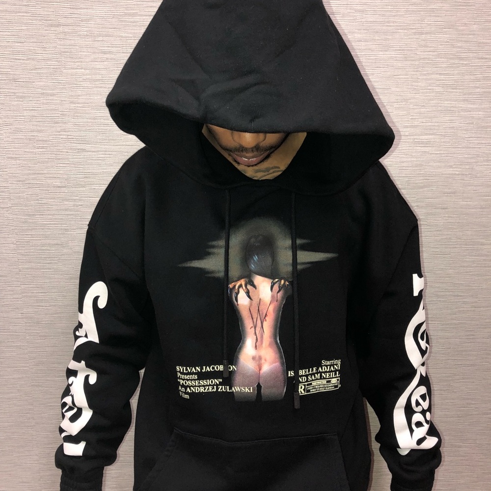 Off White Woman Movie Over Hoodie Black